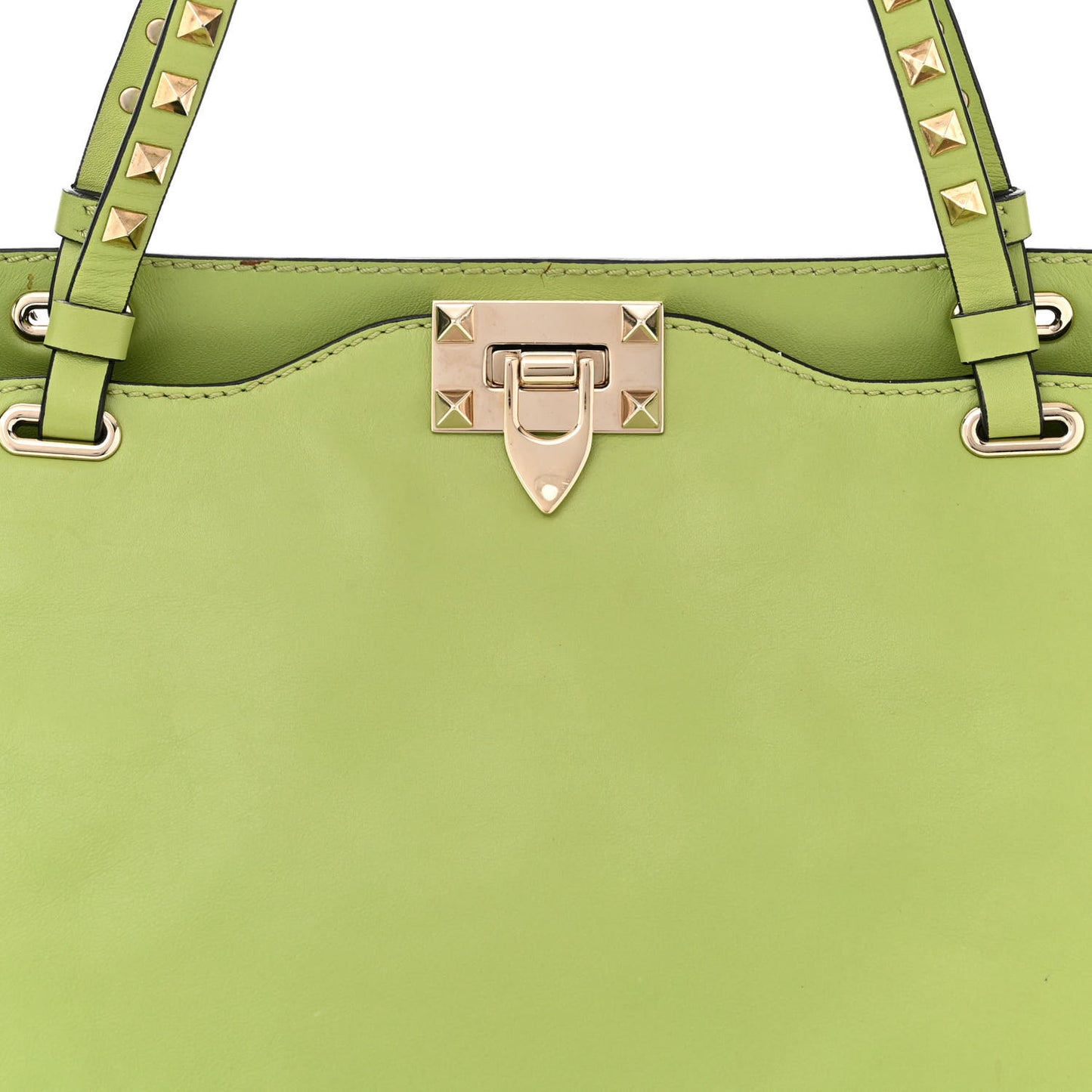 VALENTINO GARAVANI Vitello Medium Rockstud Tote Apple