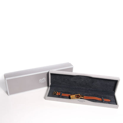 Hermes Stainless Steel Courchevel 20mm Kelly Cadena Quartz Watch Gold 7 of 11