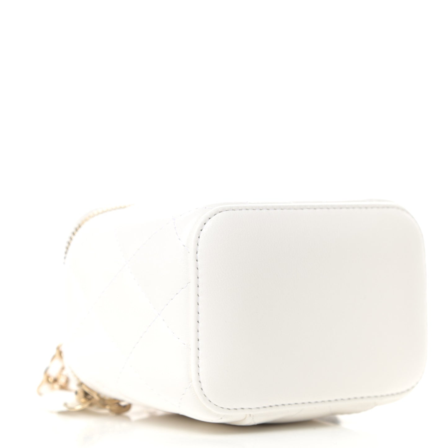 Lambskin Quilted My Chanel Lady Vanity Case With Chain White