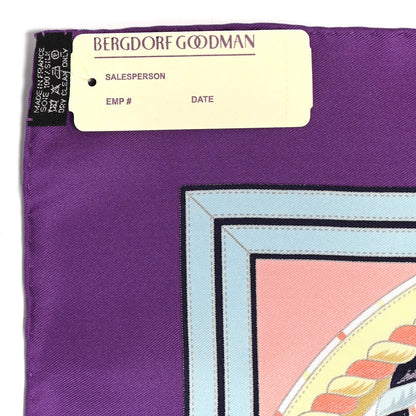 Hermes Silk Grande Tenue Scarf 90 Violet Marine Rose 6 of 6