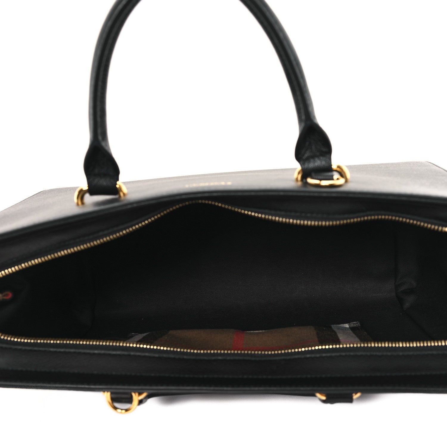 Burberry Calfskin Mega Check Medium Banwell Tote Black 5 of 10