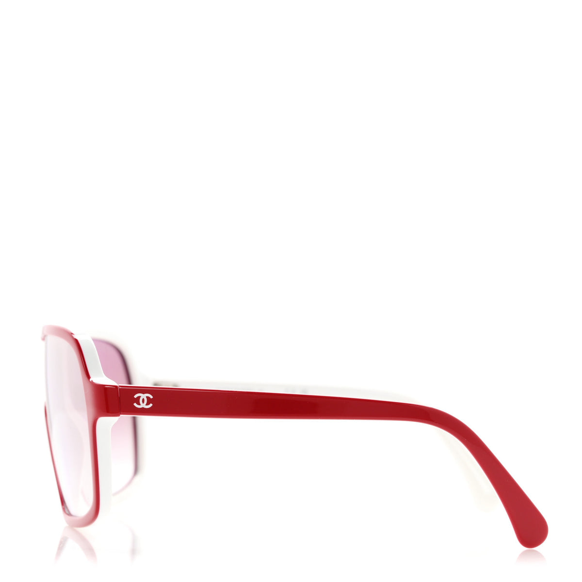 Acetate Shield Quilted Sunglasses 71655A White Red