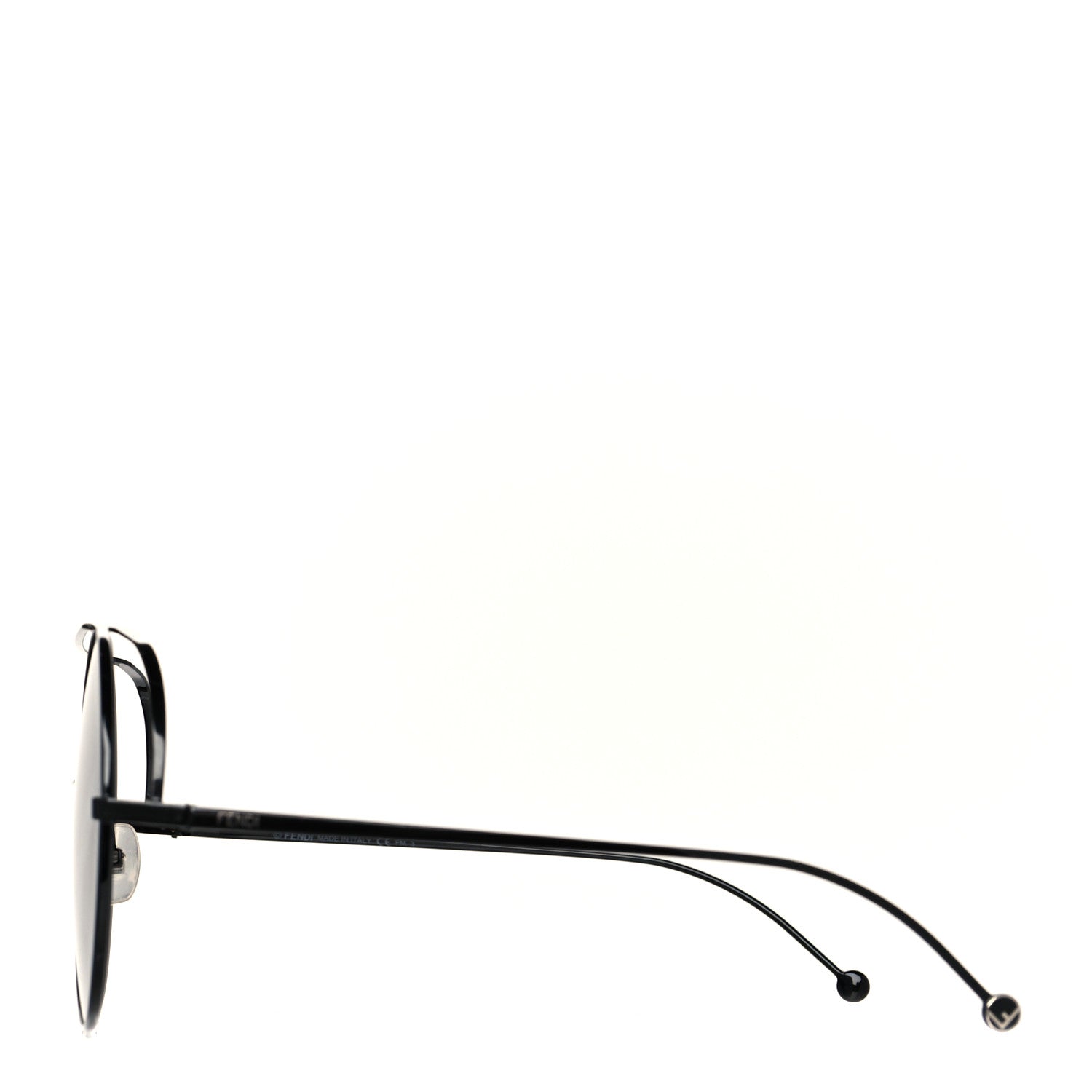 Fendi Metal F is Fendi Printed Run Away Round Frame Sunglasses FF 0285/S Black 3 of 7