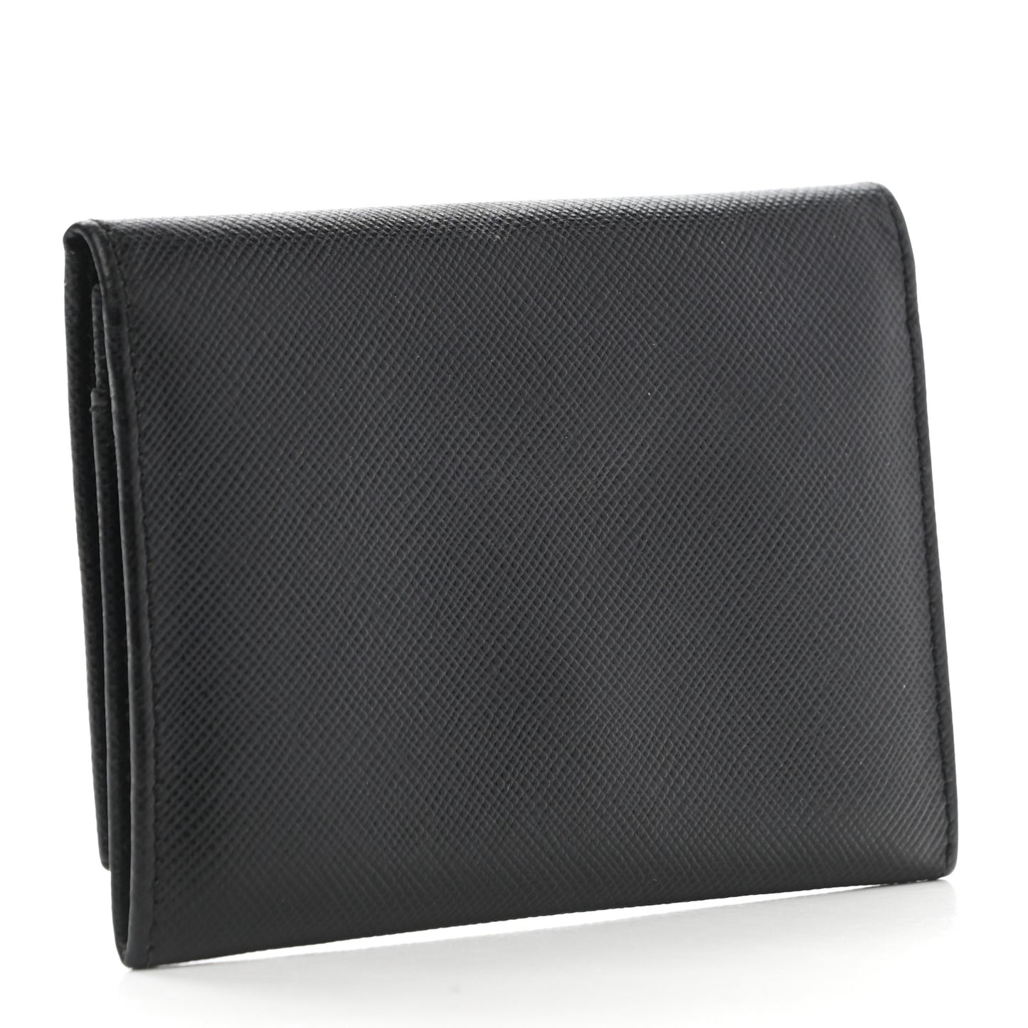 Saffiano Metal Tri-Fold Wallet Black