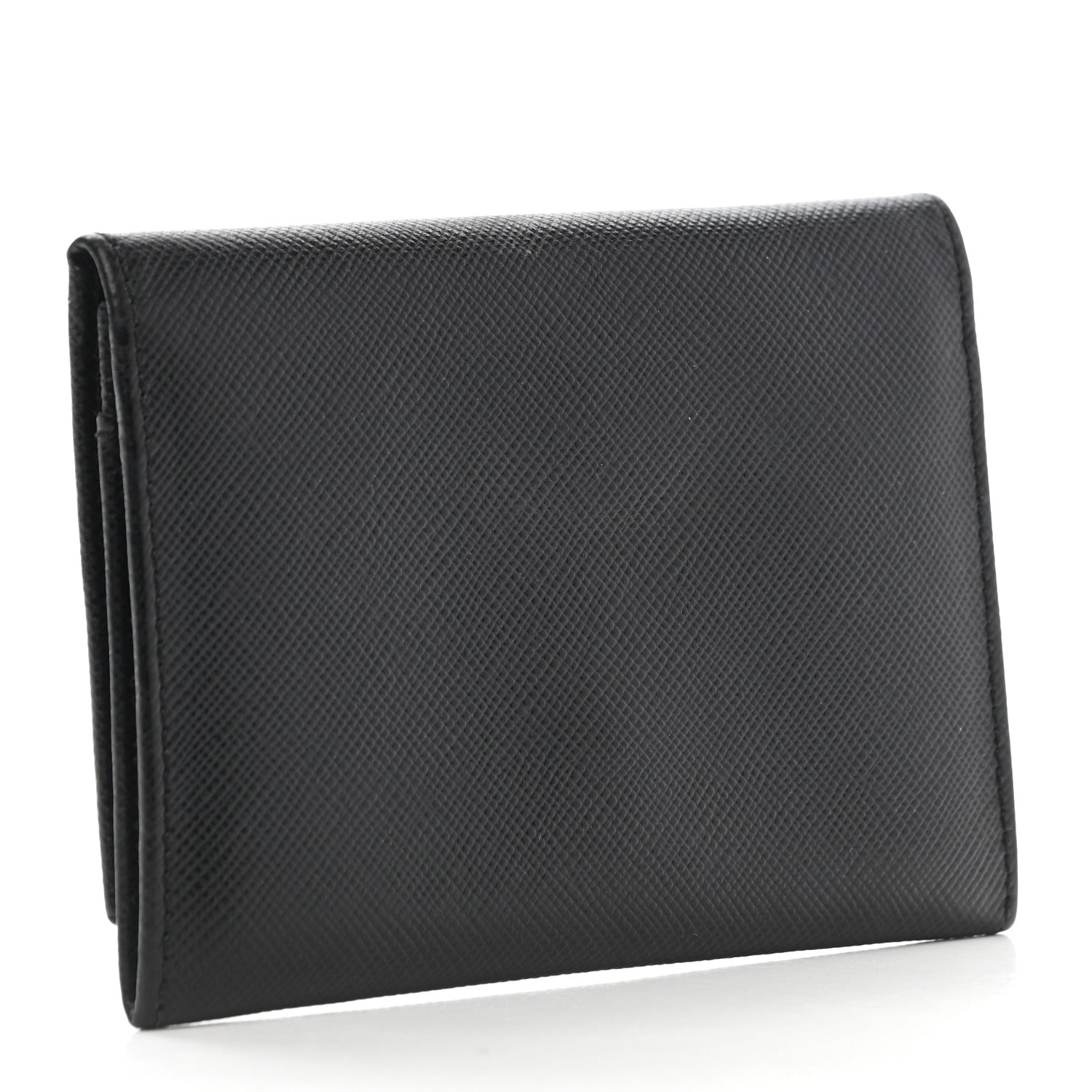 Prada Saffiano Metal Tri-Fold Wallet Black 3 of 8