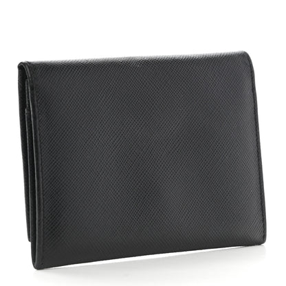 Prada Saffiano Metal Tri-Fold Wallet Black 3 of 8