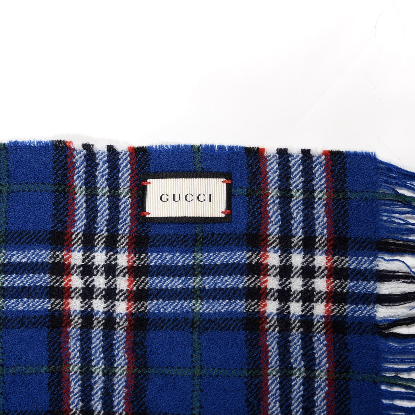 Wool Wolf Check Scarf Blue