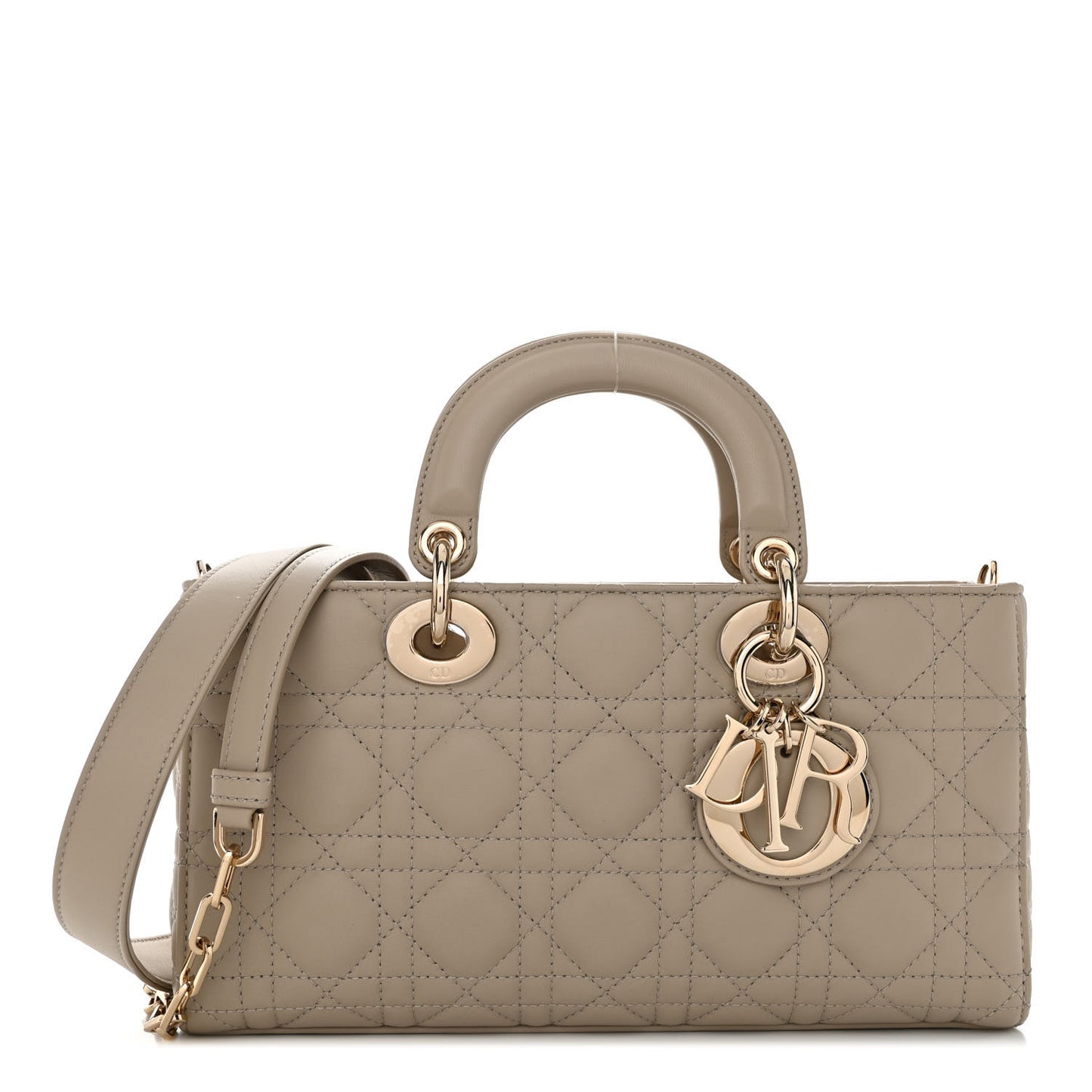 Lambskin Cannage Medium Lady D-Joy Sand