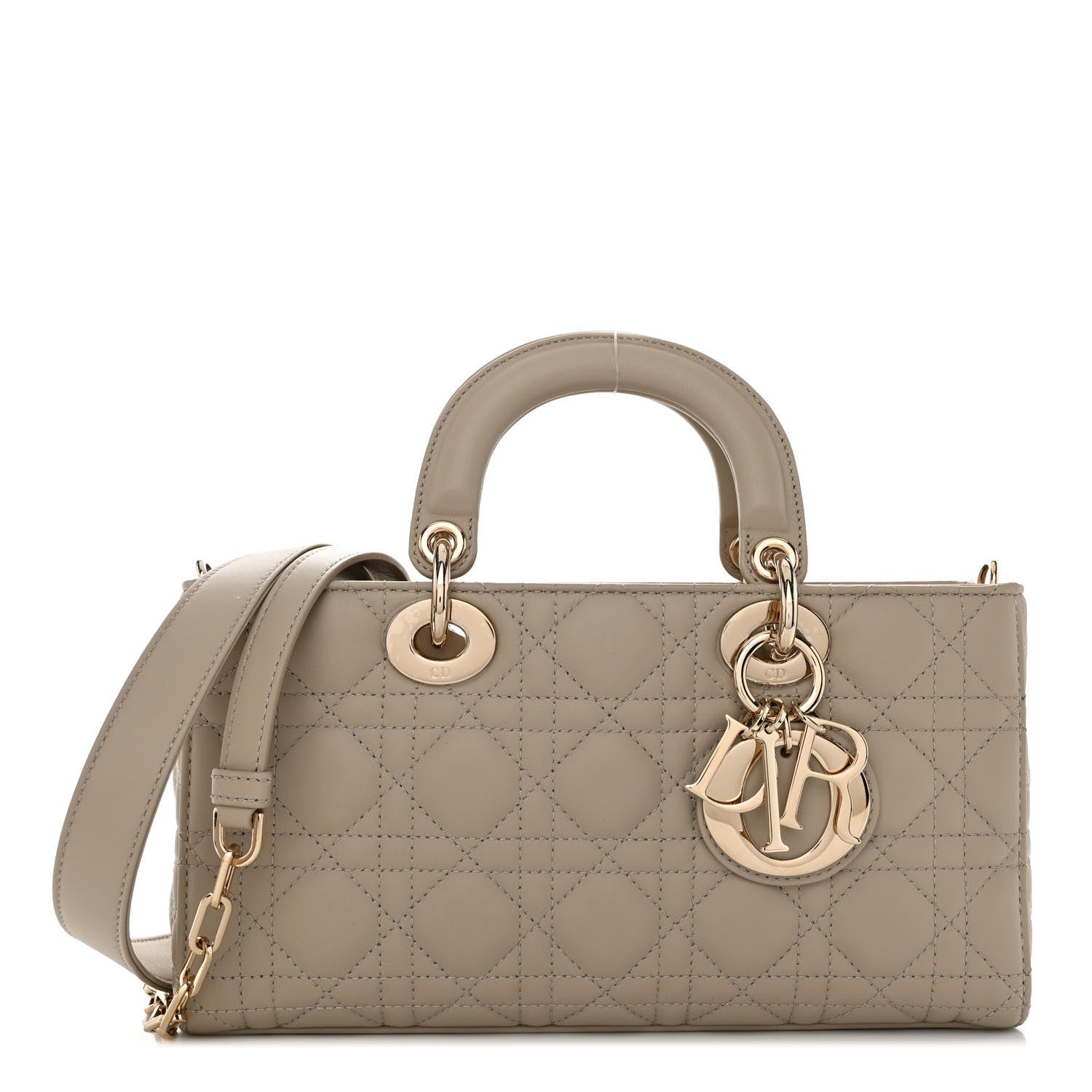 Christian Dior Lambskin Cannage Medium Lady D-Joy Sand 1 of 9