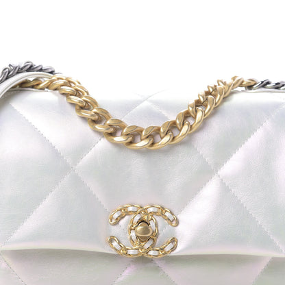 Chanel Iridescent Calfskin Quilted Medium 19 Flap White 11 of 11