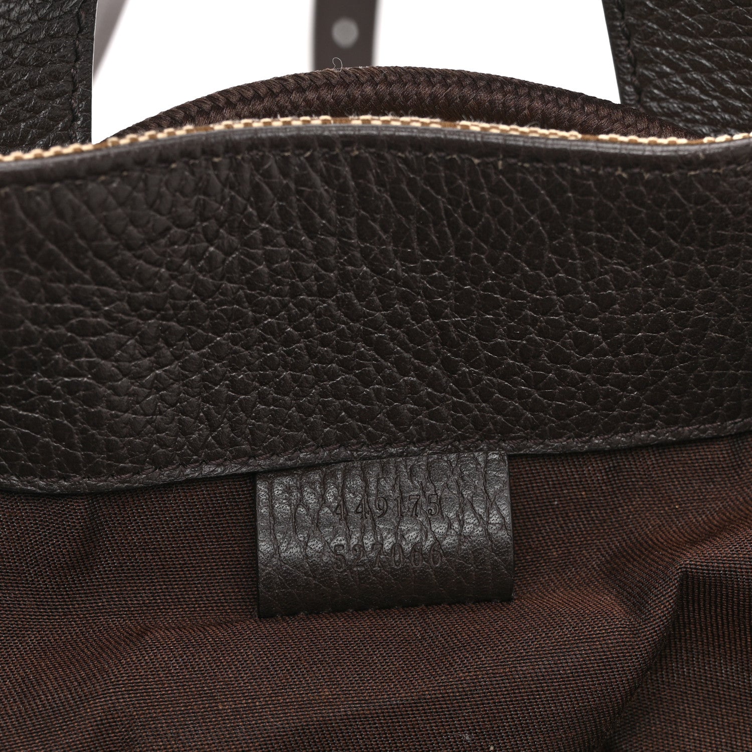 Gucci Monogram Dollar Calfskin O Drawstring Backpack Beige Ebony Testa di Moro Dark Chocolate 7 of 11