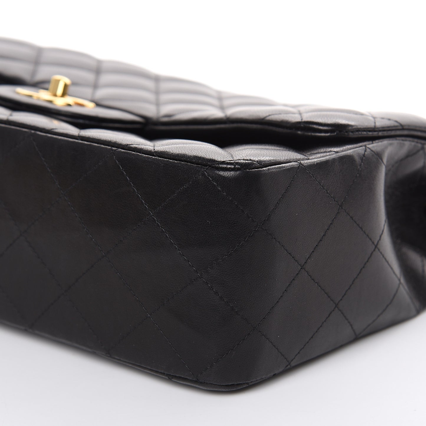Lambskin Quilted Jumbo Single Flap Black