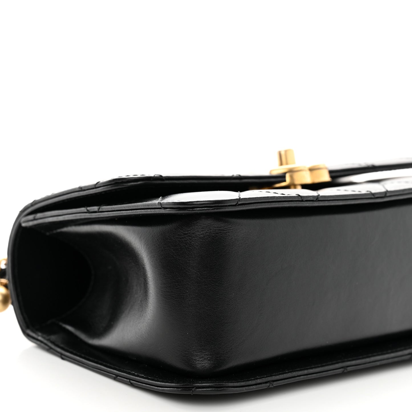 Calfskin Quilted Mini Perfect Fit Flap Black