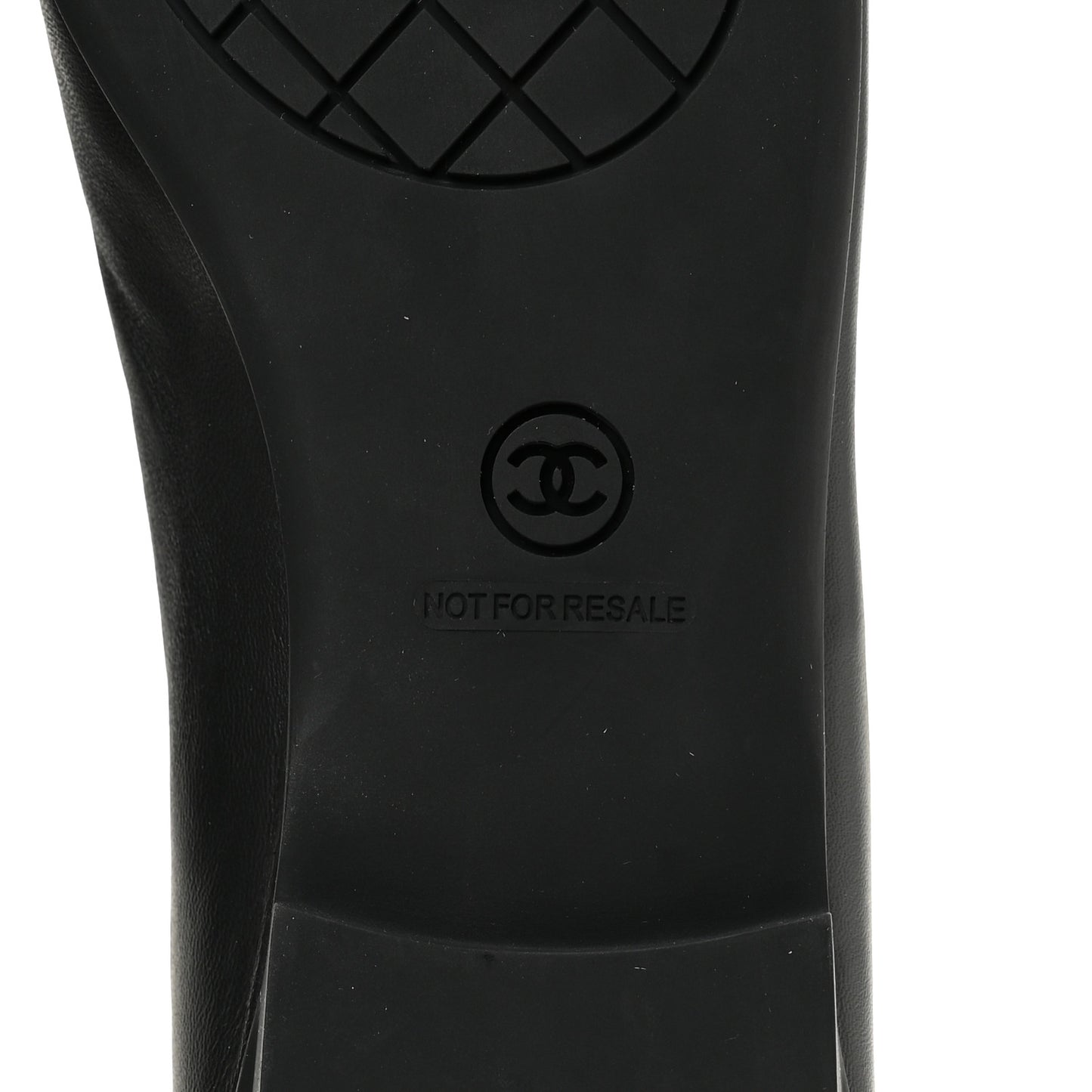 Lambskin Cap Toe CC Uniform Ballerina Flats 40 Black