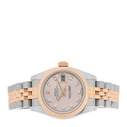Rolex Stainless Steel 18K Everose Gold Diamond 26mm Oyster Perpetual Datejust Watch Pink 179171 2 of 4