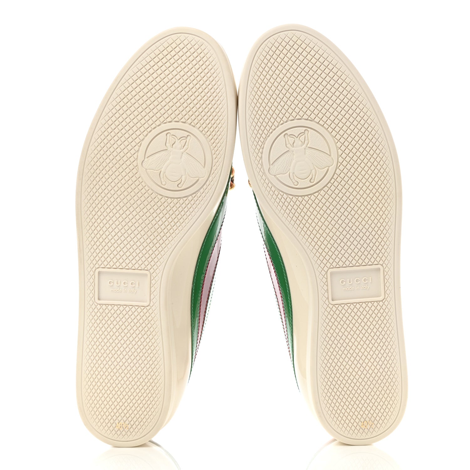 Gucci Patent Crystal Web GG Womens Falacer Sneakers 40.5 Mystic White New Shamarock Red 5 of 13