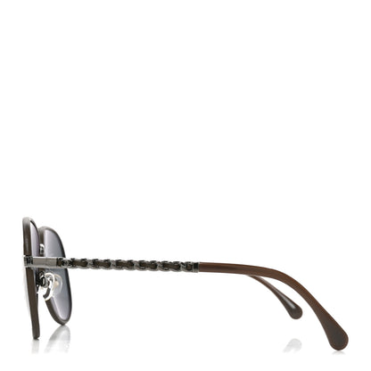Chanel Metal Polarized Pilot Winter Sunglasses 4219-Q Brown 3 of 7