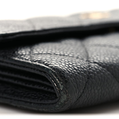 Chanel Caviar Quilted Large Gusset Flap Wallet Black 9 of 9