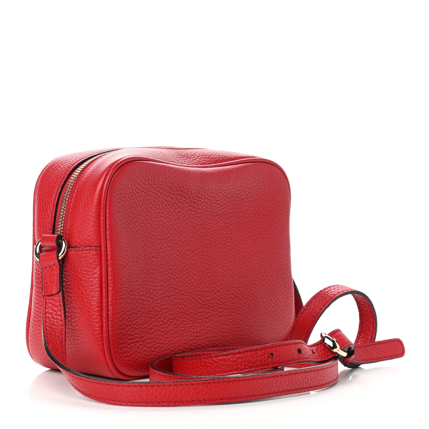 Pebbled Calfskin Small Soho Disco Bag Vibrant Red