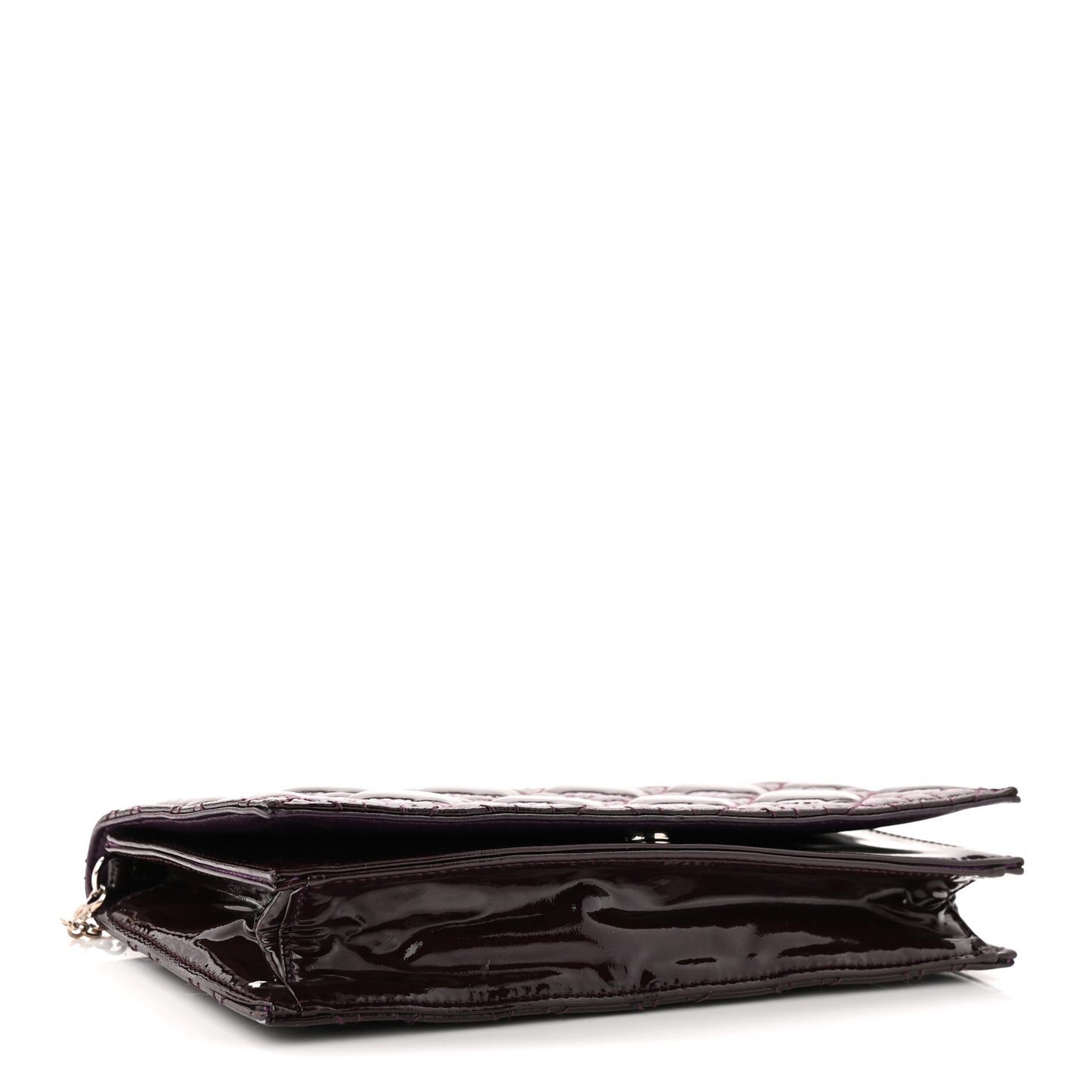 Patent Cannage Lady Dior Chain Wallet Purple