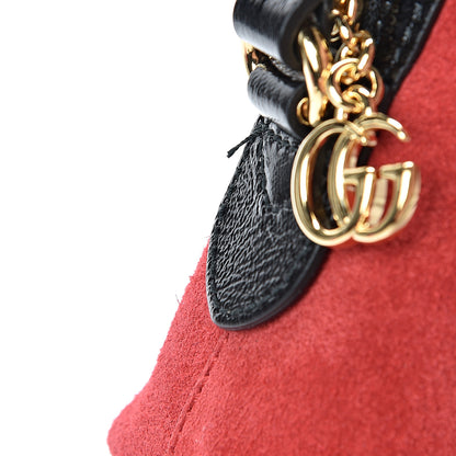 Gucci Suede Patent Web GG Small Ophidia Dome Shoulder Bag Hibiscus Red 12 of 12