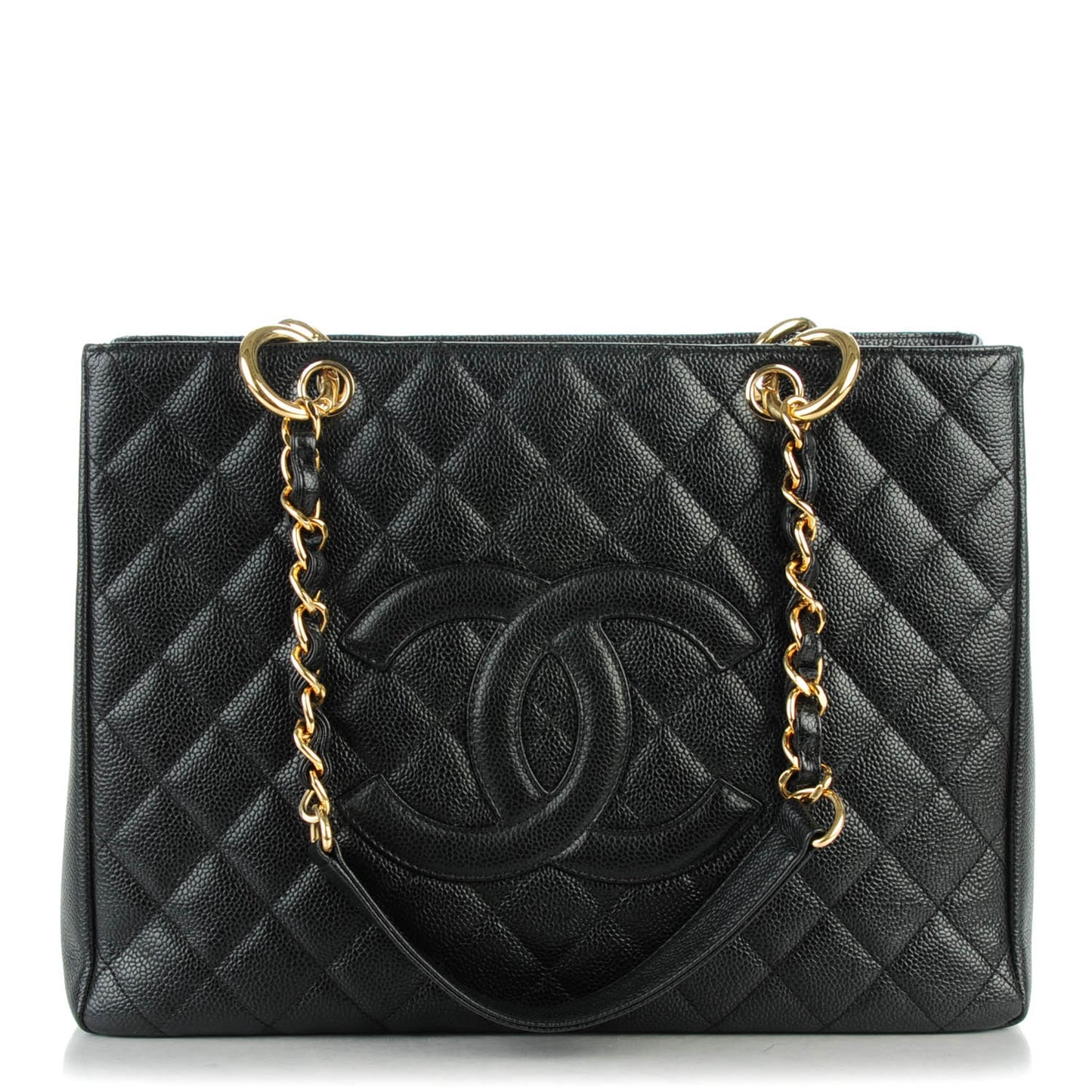 Caviar Quilted Grand Shopping Tote GST Black