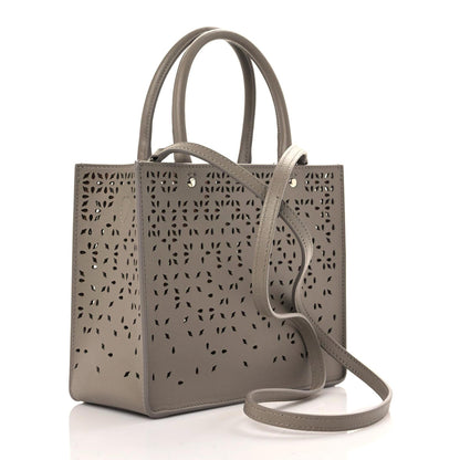 Alaia Calfskin Laser Cut Degrade Bijou Fiori Tote Tourterelle 3 of 9