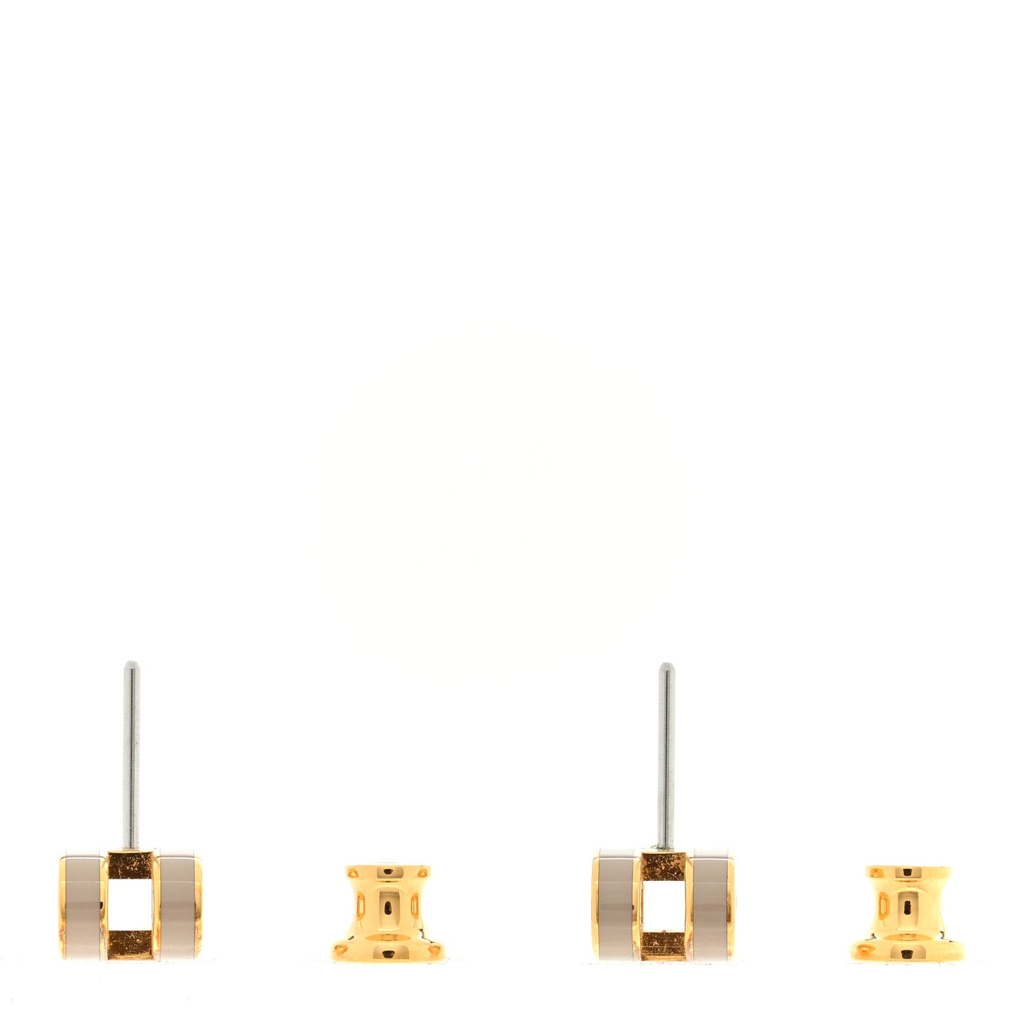 Gold Lacquered Mini Pop H Earrings Marron Glace