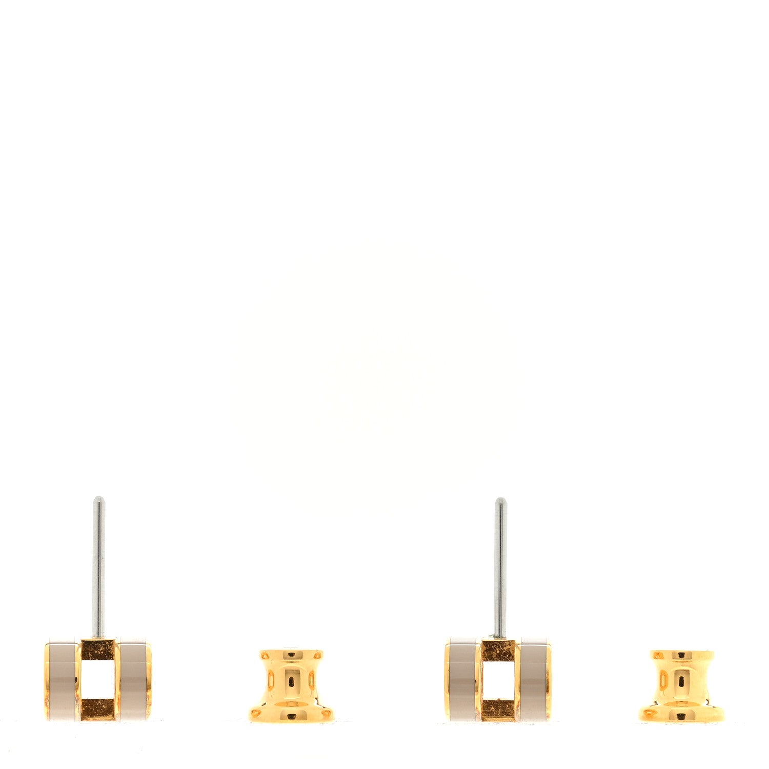 Hermes Gold Lacquered Mini Pop H Earrings Marron Glace 3 of 4