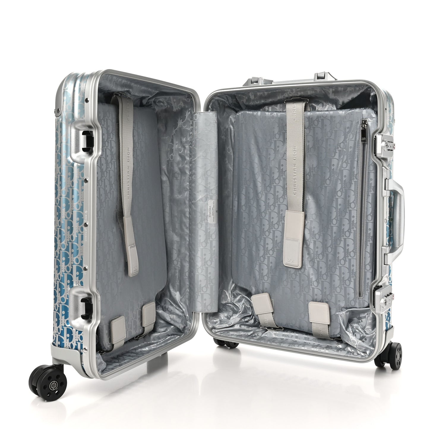 X RIMOWA Aluminum Gradient Cabin Luggage Blue Multi