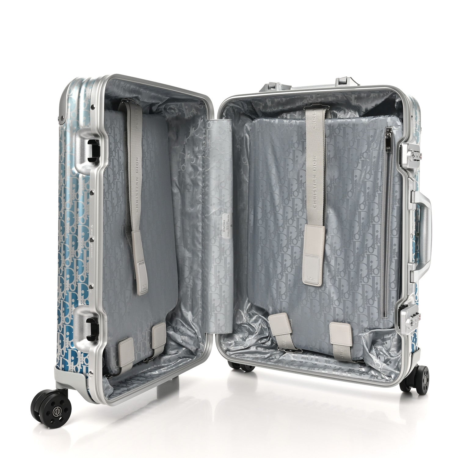 Christian Dior X RIMOWA Aluminum Gradient Cabin Luggage Blue Multi 5 of 8