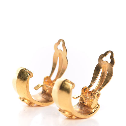 Chanel CC Chain Hoop Clip On Earrings Gold 4 of 6