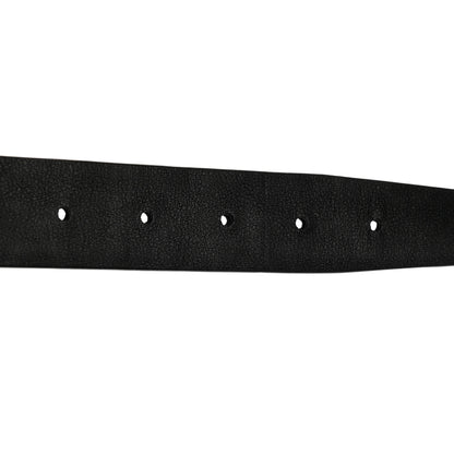 Saint Laurent Calfskin Crocodile Embossed Square Buckle Belt 80 32 Black 5 of 7