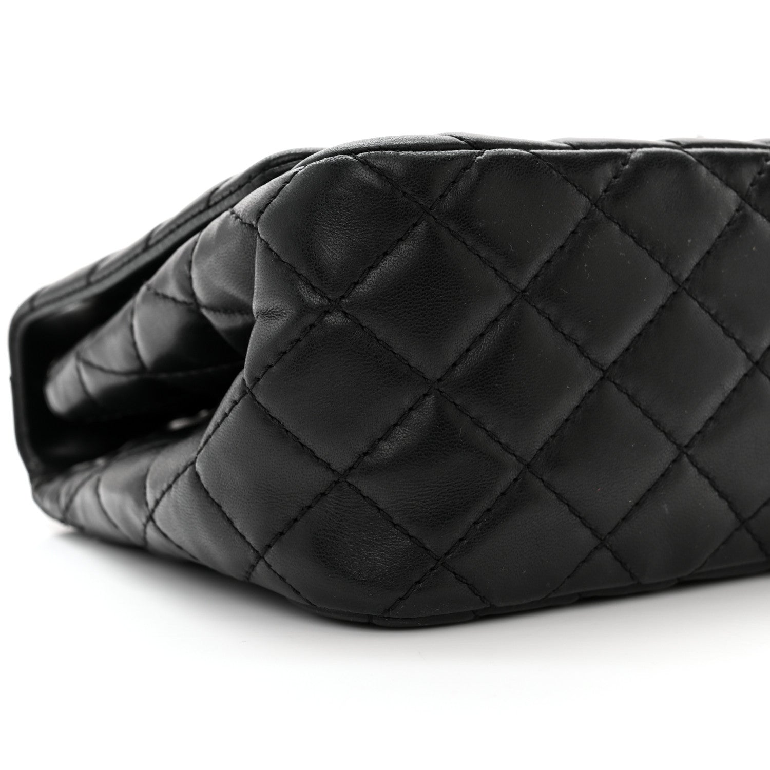 Chanel Lambskin Surpique Chevron Medium Single Flap Black 9 of 11