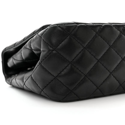 Chanel Lambskin Surpique Chevron Medium Single Flap Black 9 of 11