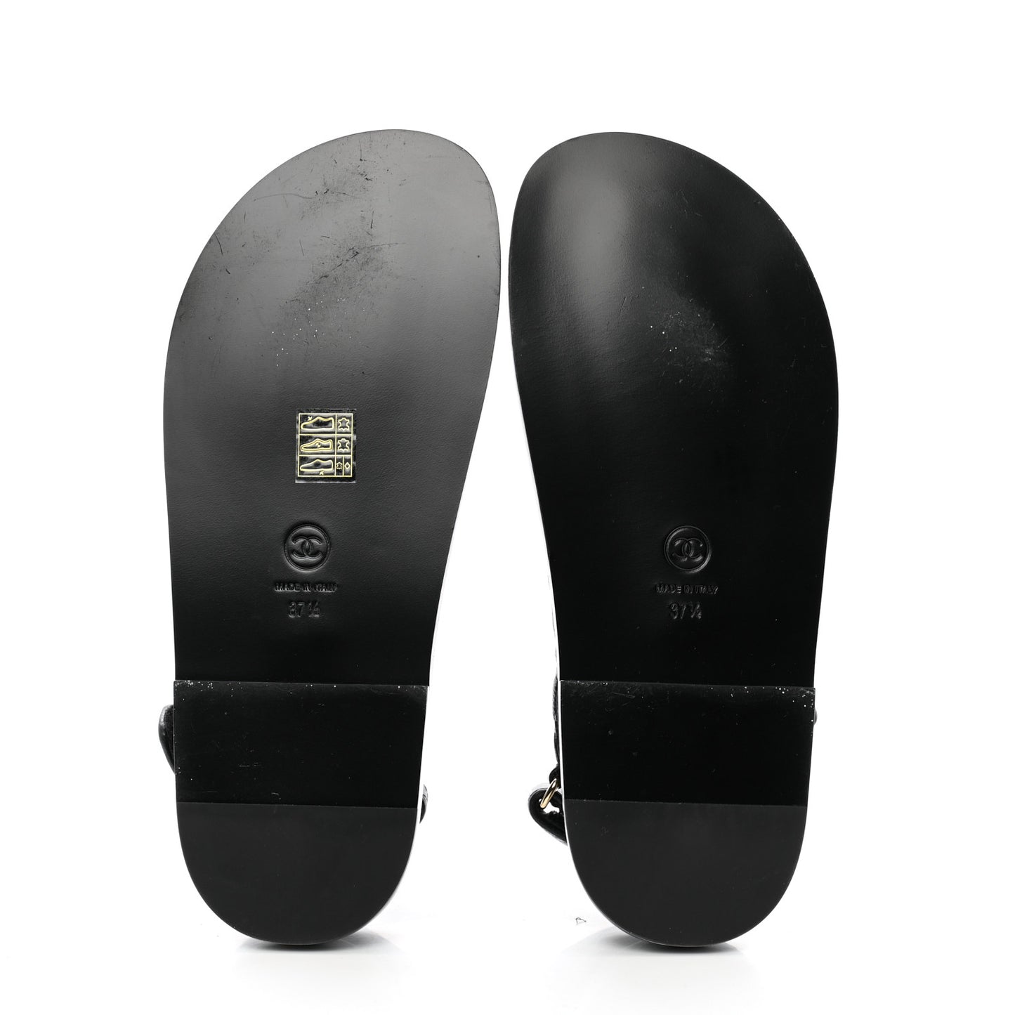 Grained Calfskin Velcro Dad Sandals 37.5 Black
