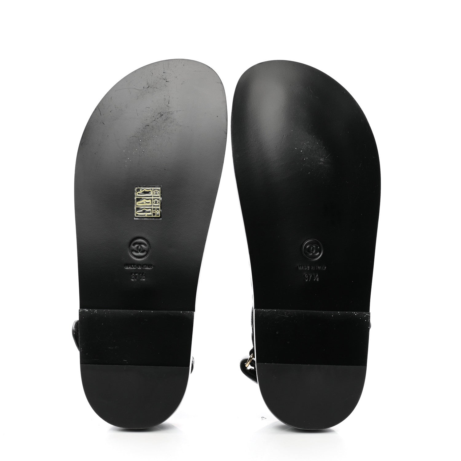 Chanel Grained Calfskin Velcro Dad Sandals 37.5 Black 6 of 13