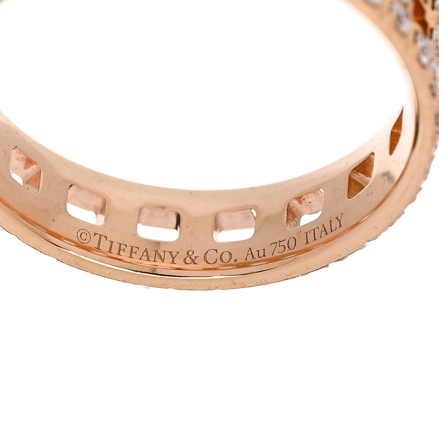 18K Rose Gold Diamond T True Wide Ring 60 9