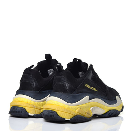 Balenciaga Fabric Mesh Womens Triple S Sneakers 39 Black Yellow 4 of 9