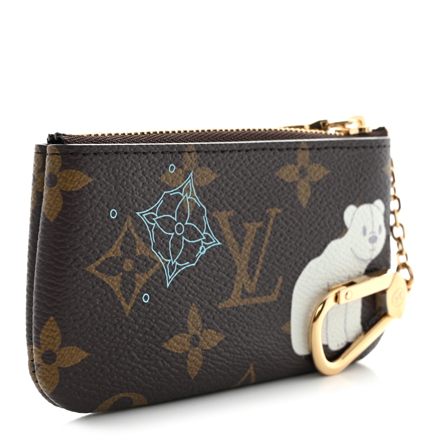 Louis Vuitton Monogram 2025 Christmas Animation Key Pouch Azur