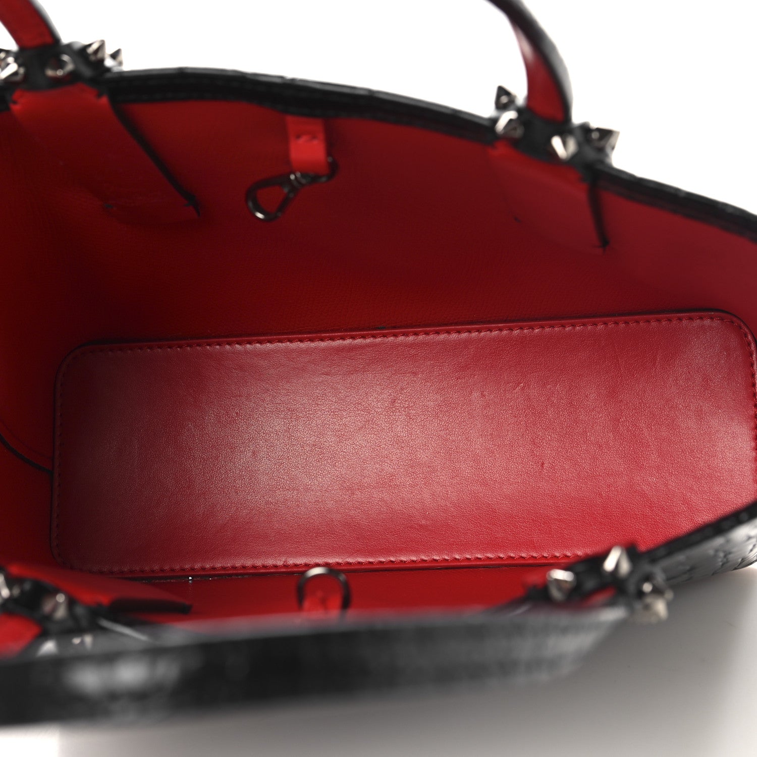 Christian Louboutin Calfskin Crocodile Embossed Mini East West