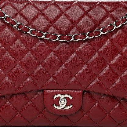 Chanel Caviar Quilted Maxi Single Flap Dark Red 8 of 15