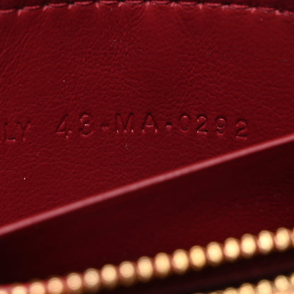 Christian Dior CHRISTIAN DIOR Patent Cannage Small Lady Dior Voyageur Coin Purse Cherry Red 8 of 9