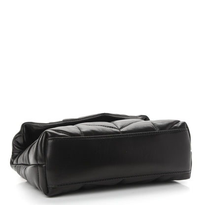 Saint Laurent Lambskin Quilted Toy Loulou Puffer Monogram Chain Satchel Black 4 of 9