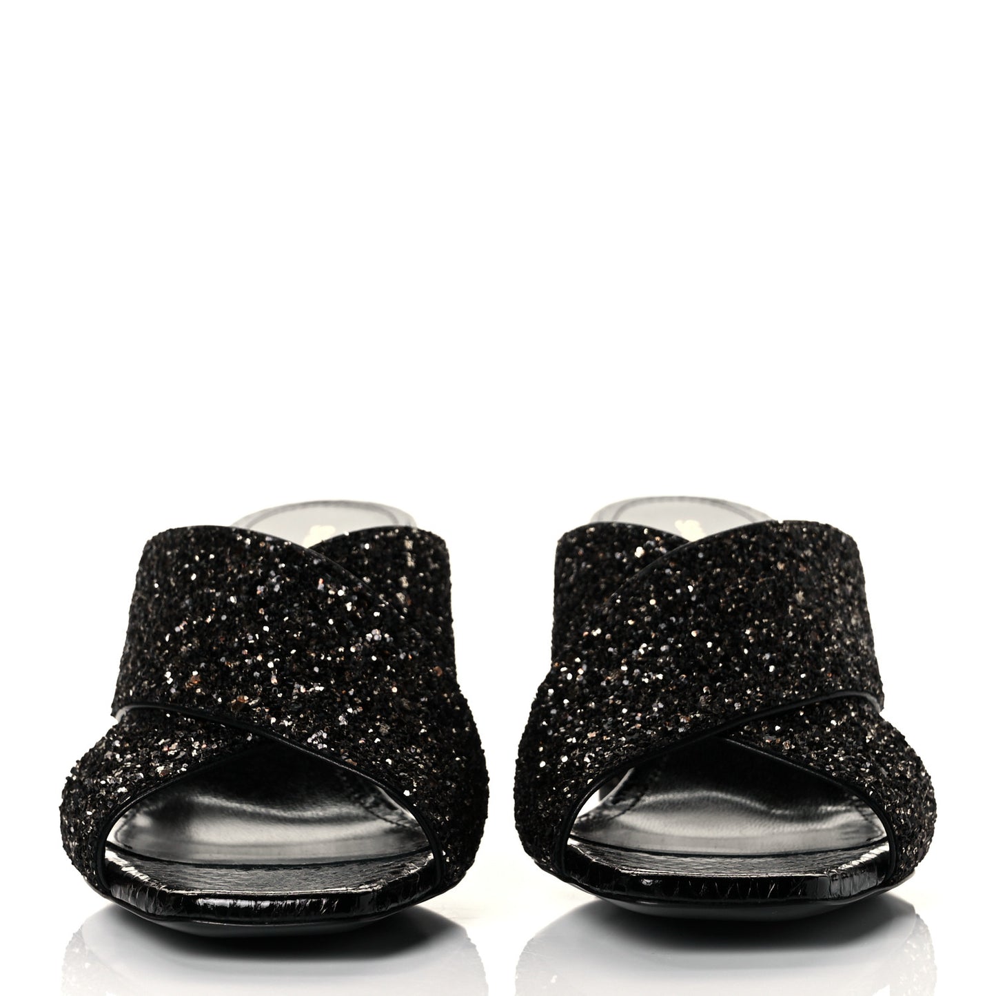 Glitter LouLou 70 Mule Sandals 36 Black Gold