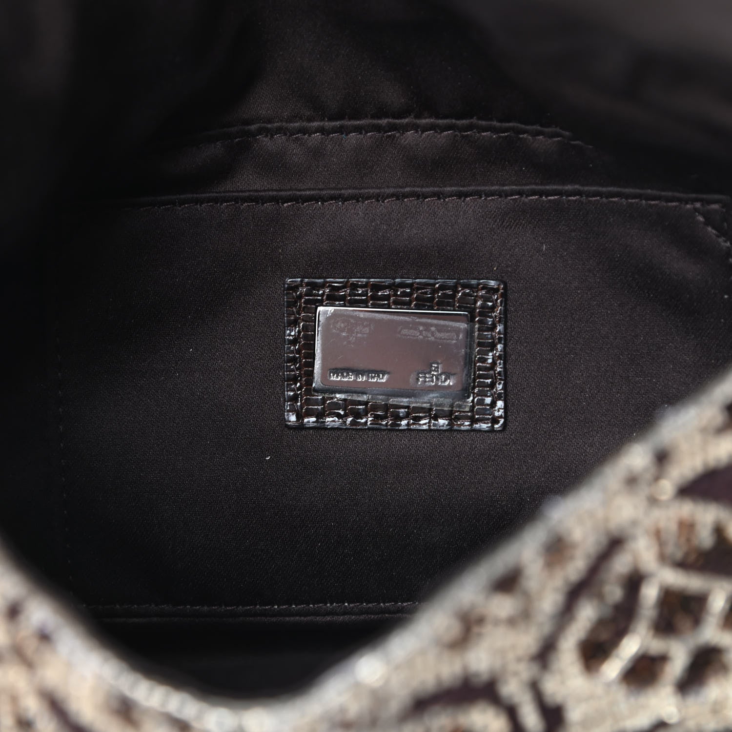 Fendi Lizard Beaded Mini Mama Baguette Brown 6 of 11