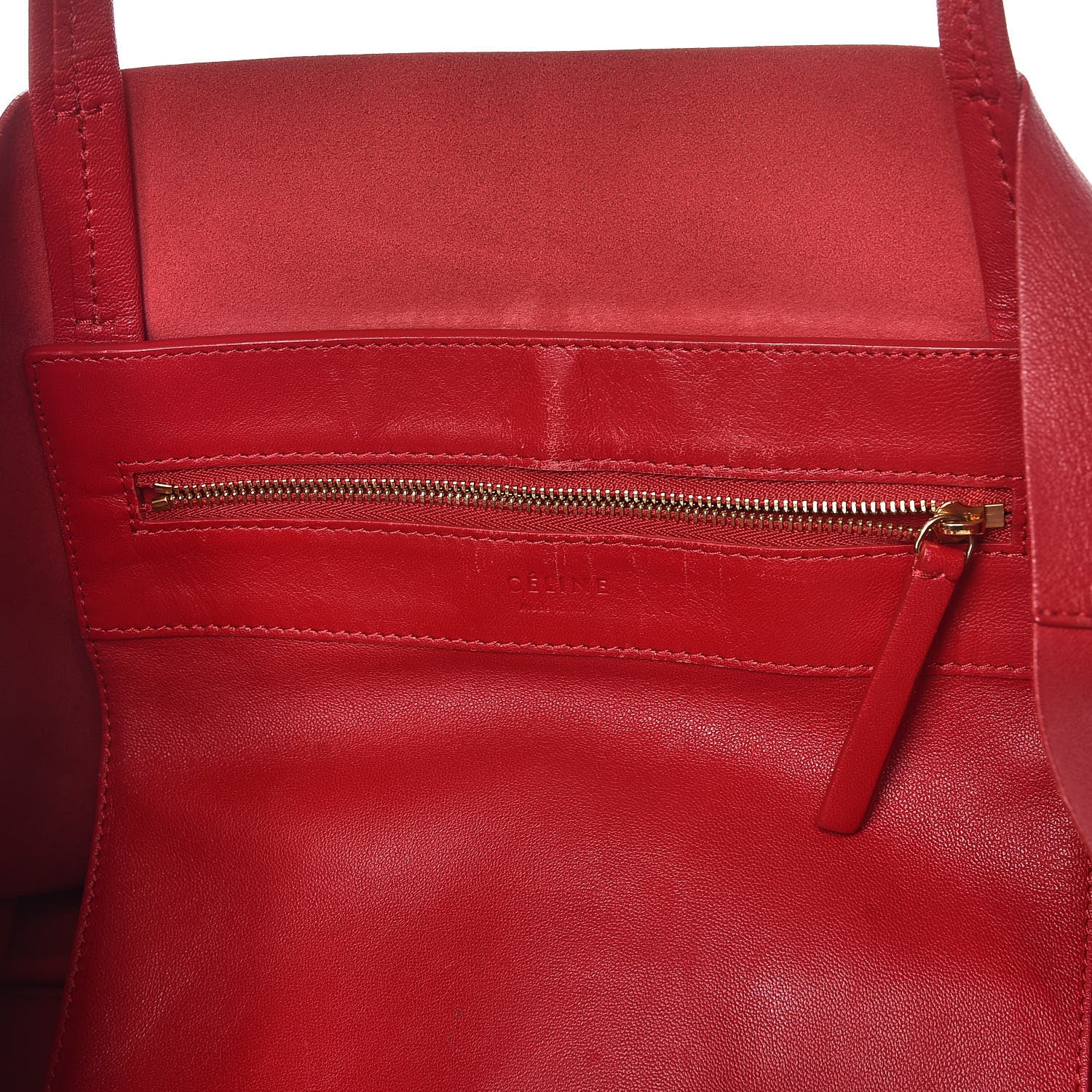 Celine Lambskin Horizontal Cabas Red 18 of 23