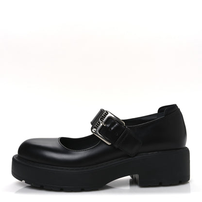 Miu Miu Spazzolato Rois Mary Jane Pumps 41 Black 1 of 9
