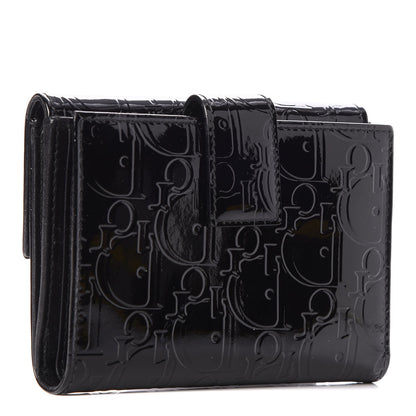 Christian Dior Patent Ultimate Compact Wallet Black 3 of 9