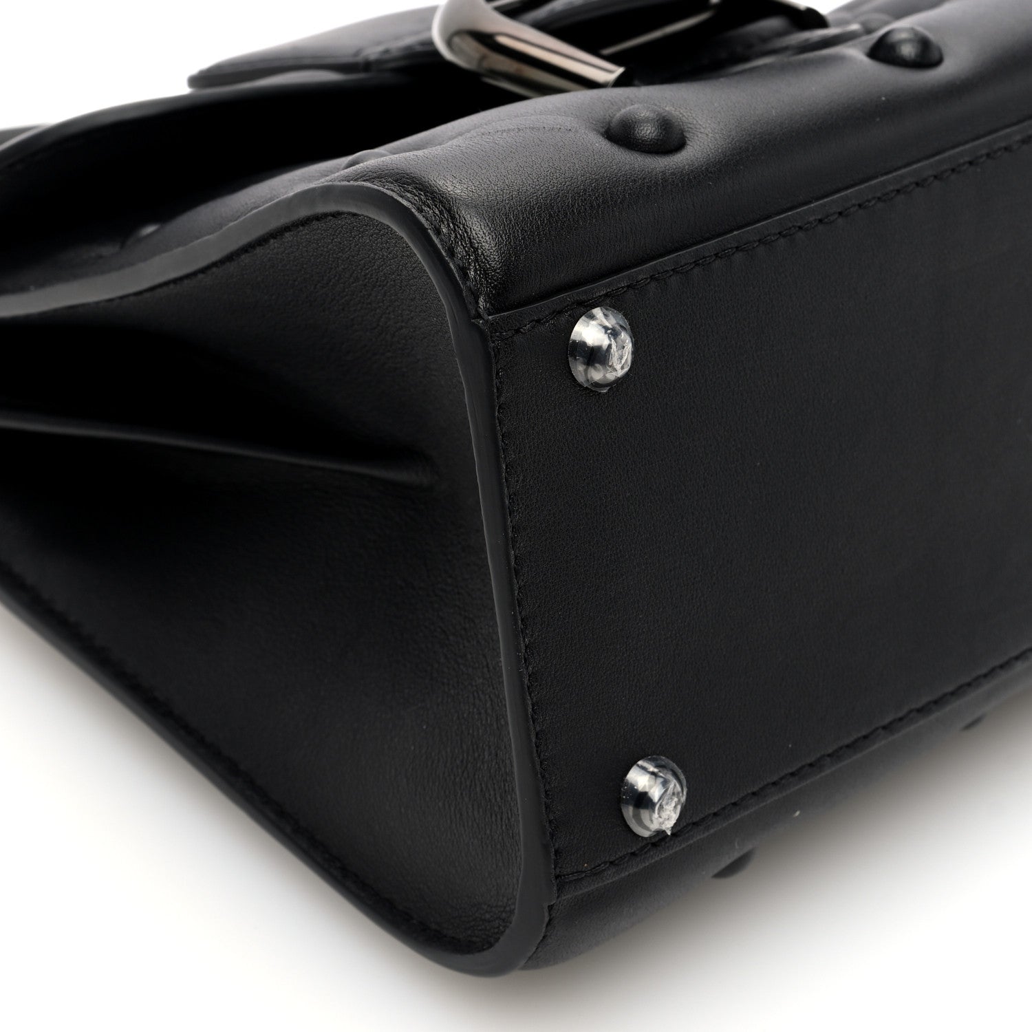Delvaux Grained Rodeo Calfskin Quilted Mini Brillant Satchel Black 9 of 10